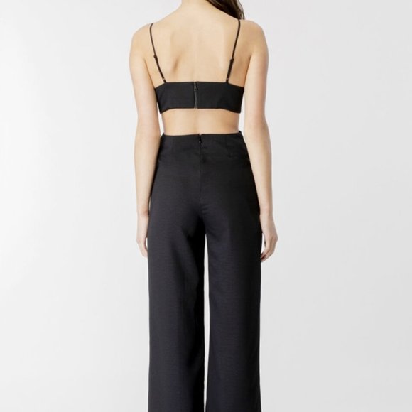 BARDOT CUT OUT SLIT PANTSUIT IN BLACK - Picture 4 of 7